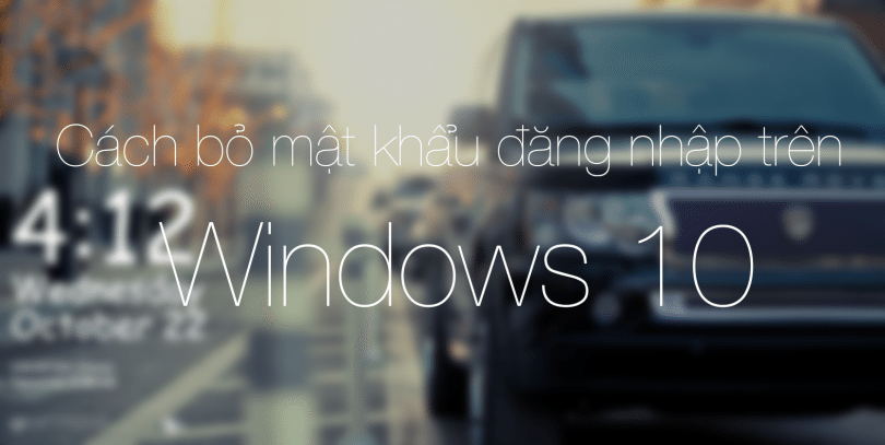Remove login password on Windows 10