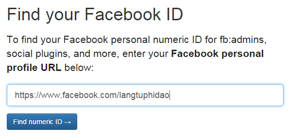Instructions to find your Facebook ID