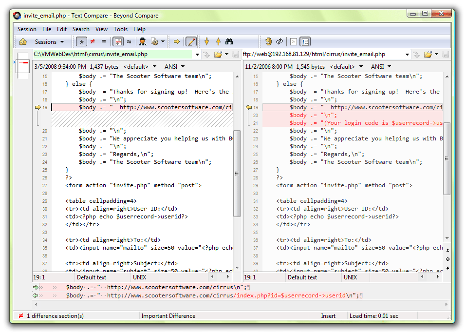Beyond Compare file and directory comparison software
