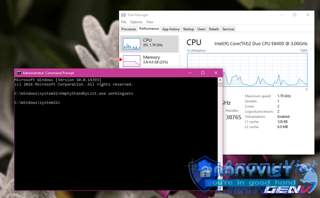   After executing the command, the occupied RAM is freed more than 50% of the original occupied space. 