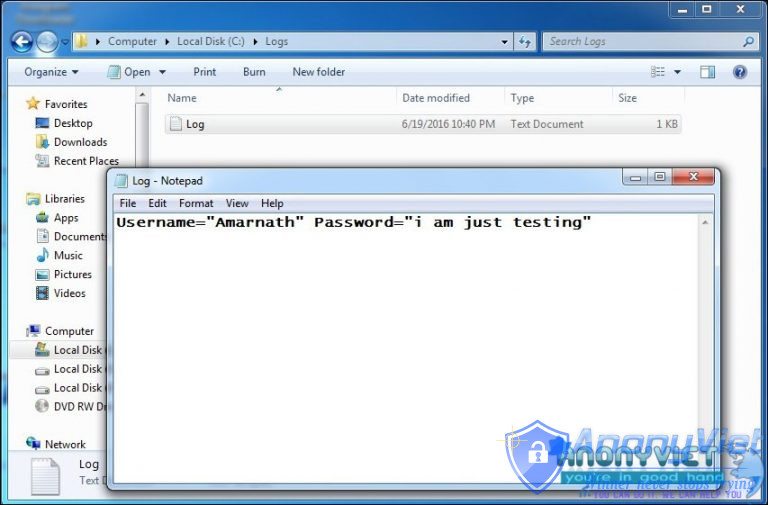 how to code a keylogger in notepad