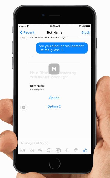 con Bot tự động chat trên Facebook Messenger