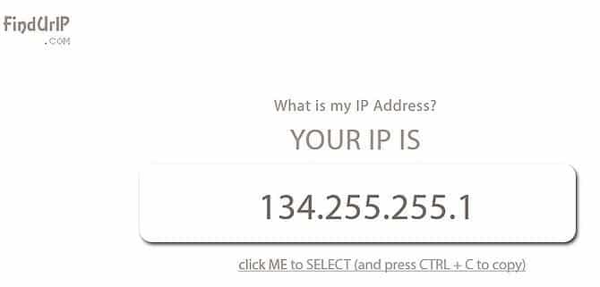 Find your IP address on Websites IP