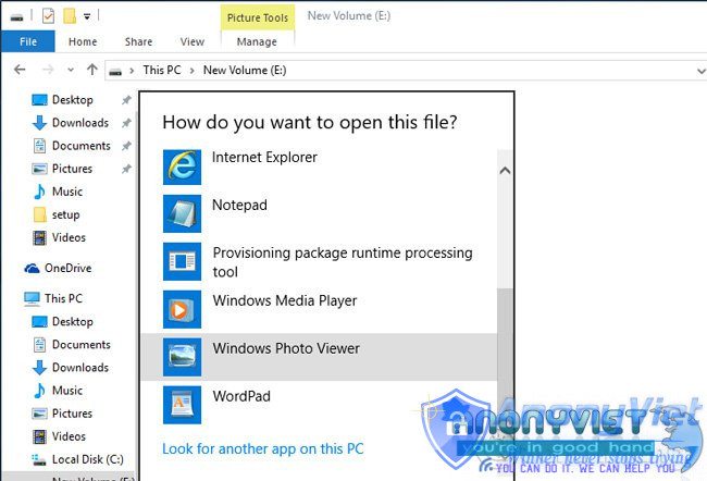 Open with Windows Photos Viewer