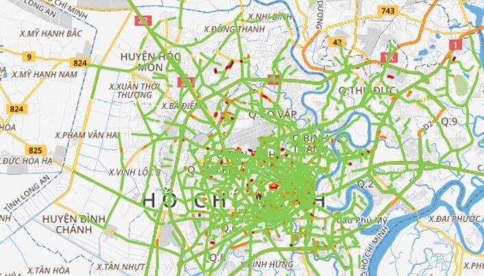 Instructions to view digital maps and live traffic camera systems in Ho Chi Minh City.  Ho Chi Minh City