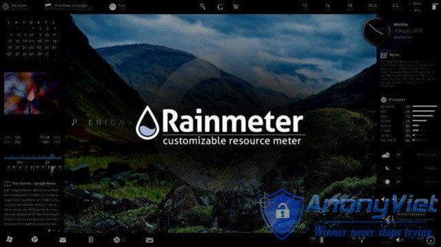 Instructions to customize the Windows interface with Rainmeter 15