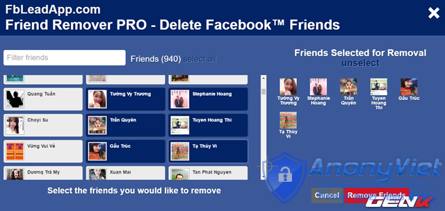 Delete all Facebook friends in 2s 15