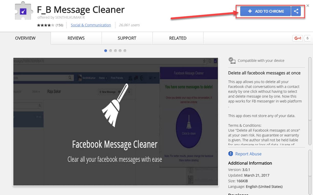 Delete all Facebook messages with 1 click 6