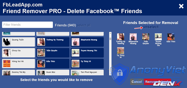 Delete all Facebook friends in 2s 17