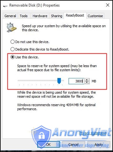 Sử dụng ReadyBoost trong Windows 7, 8, 10
