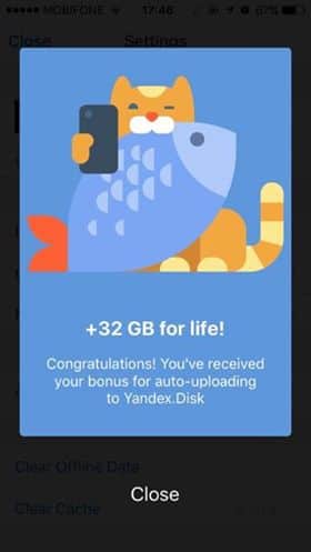 Instructions for getting 42GB of free Yandex.Disk storage 6