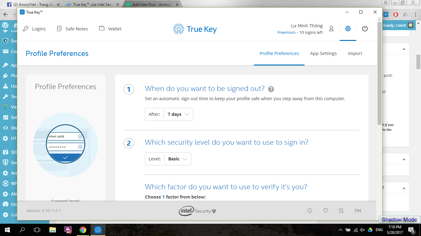 Instructions to scan face to unlock Windows 10 8