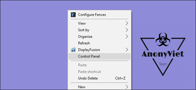 Instructions for adding Control Panel to the Right Click Menu