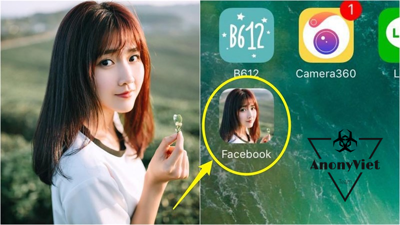Instructions to use your own photo to change the Facebook icon on your phone Instructions to use your own photo to change the Facebook icon on your phone