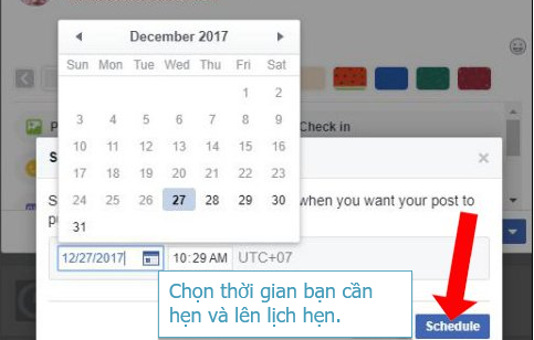 Hướng dẫn hẹn giờ đăng trạng thái stt trên Facebook