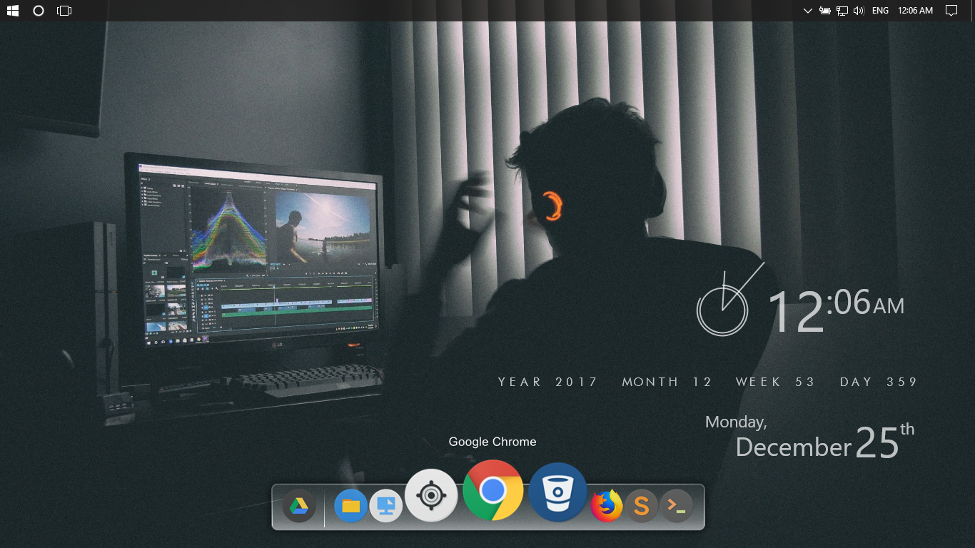 tùy biến giao diện windwos với rocket dock và rainmeter