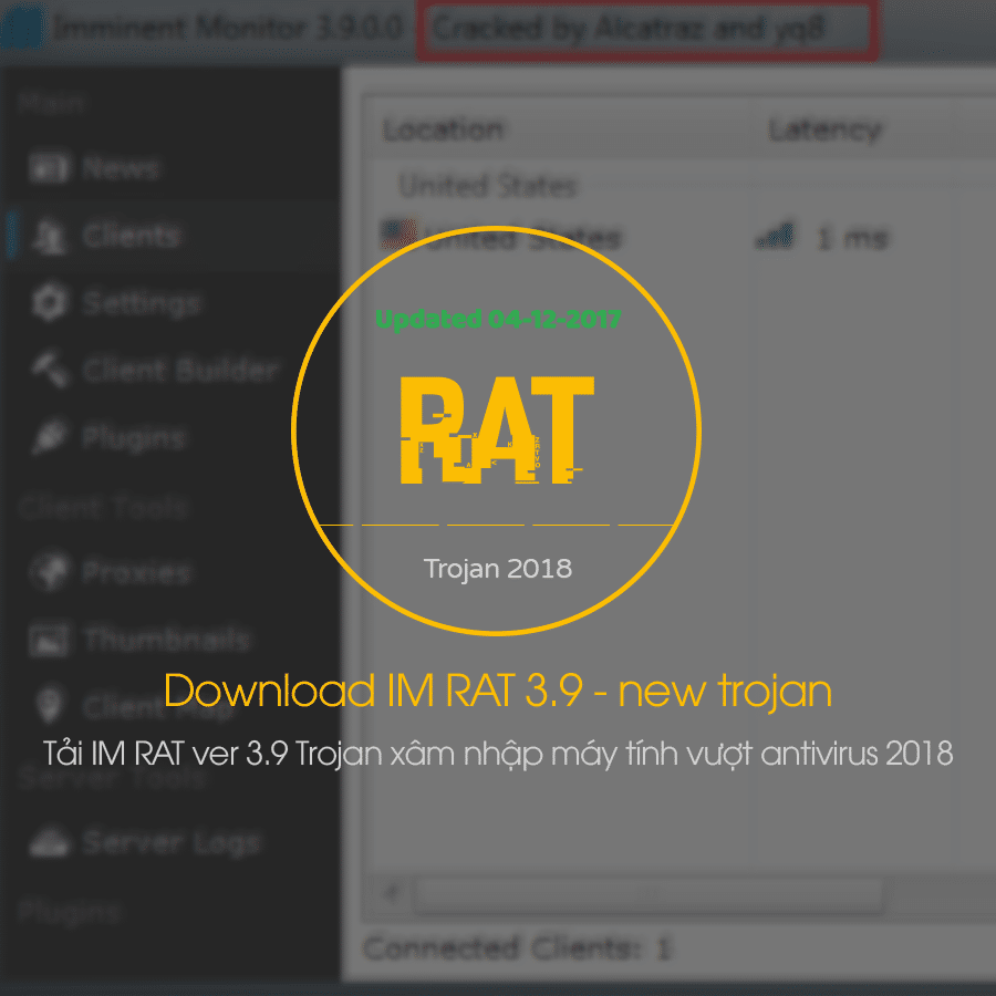 Download IM RAT ver 3.9 Trojan penetrates computer to surpass antivirus 2018