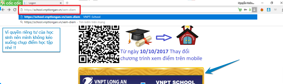 Phát hiện lỗi đăng nhập của Website VNPT School Long An