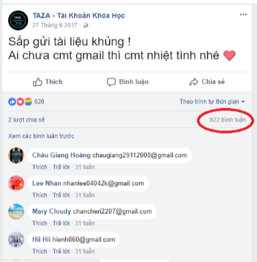 5 - Cách lấy Email (Gmail) hàng loạt từ bình luận Facebook