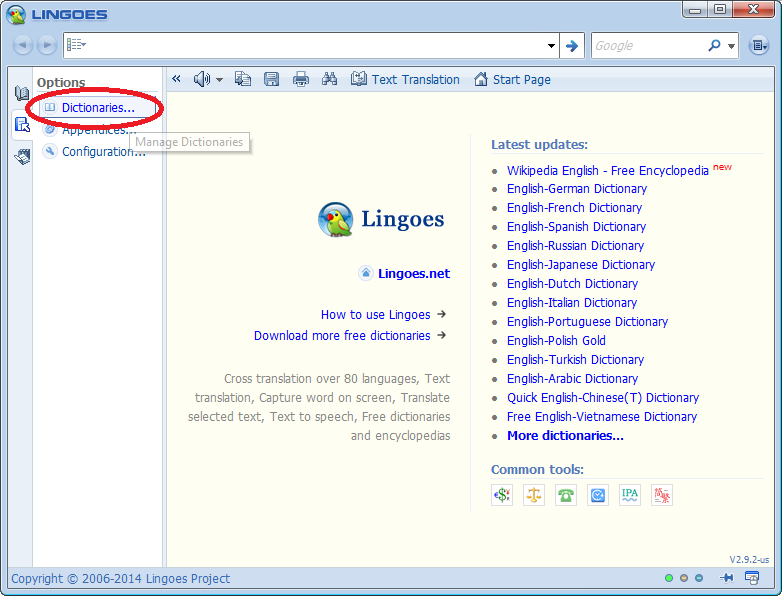 Instructions to install Lingoes - The best dictionary lookup software