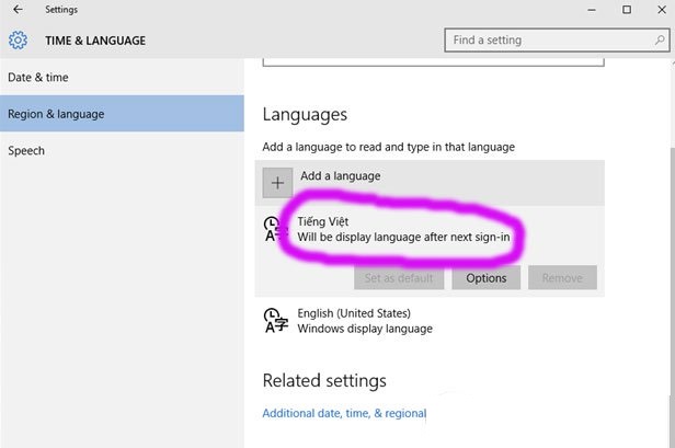 Hướng dẫn đổi ngôn ngữ Windows 10 sang tiếng Việt 22