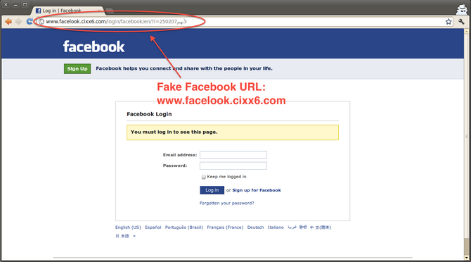 facebook phishing