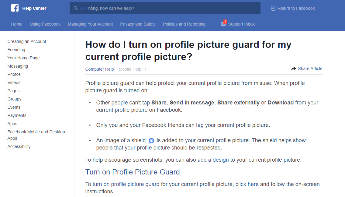 Hướng dẫn cách tạo khiên bảo vệ Avatar Facebook cực đơn giản