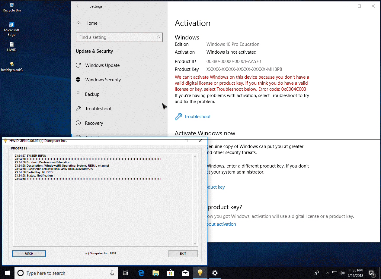 Instructions to activate Windows 10 license forever