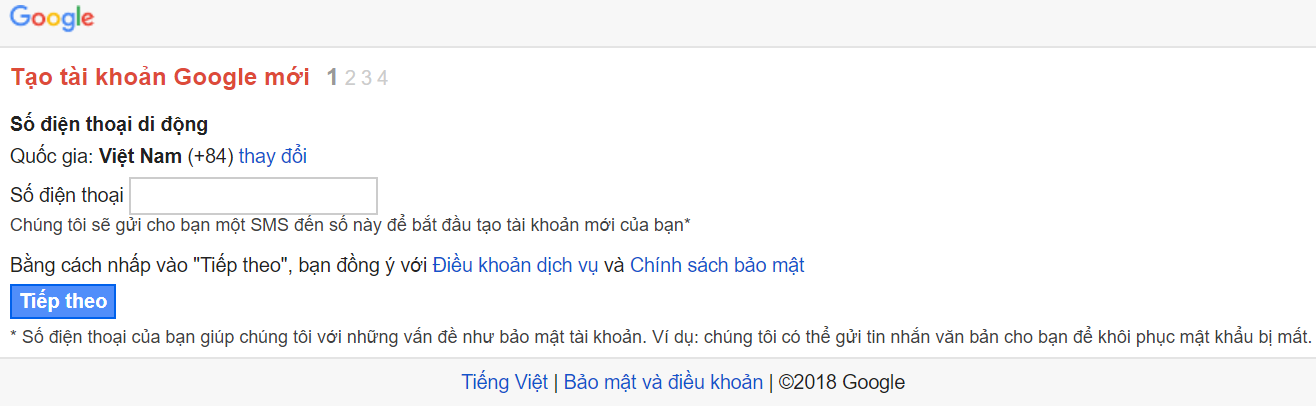 Hướng dẫn đăng ký nhiều tài khoản Gmail bằng 1 số điện thoại