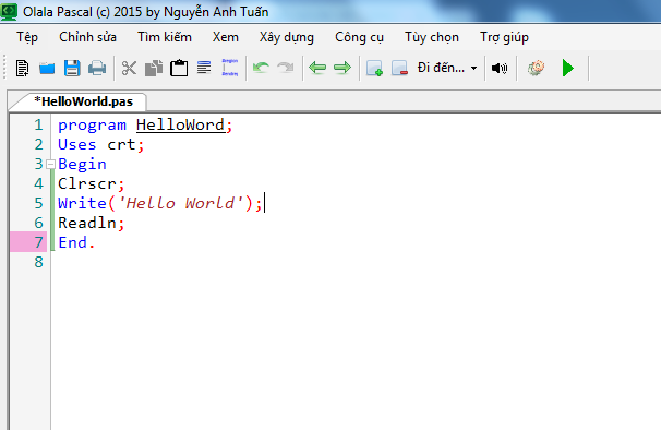 Olala Pascal - Trình biên soạn Pascal giao diện dễ sử dụng 5