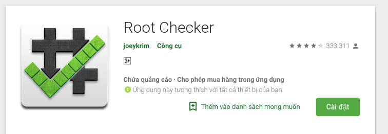 Root máy android thần tốc bằng Root Checker