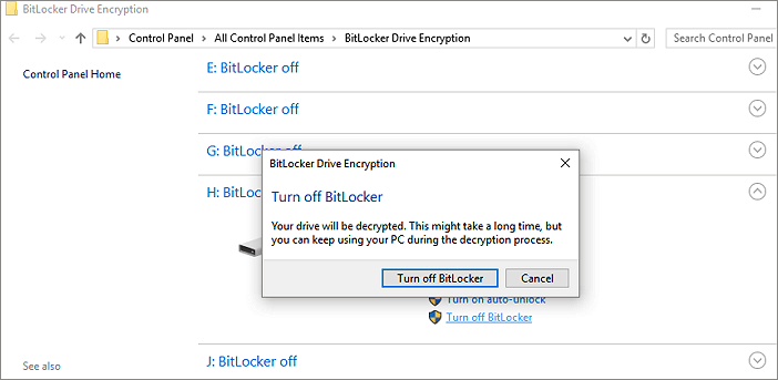 Mở khóa phân vùng BitLocker.