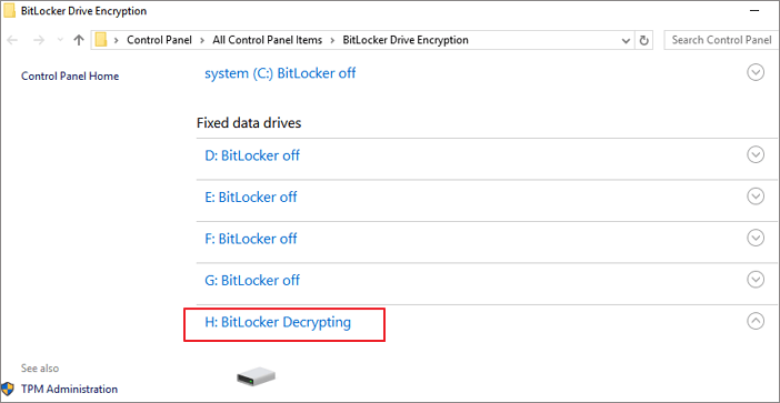 Xóa bảo vệ ghi khỏi phân vùng BitLocker.
