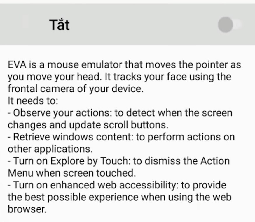 Instructions to control the phone with the Head with EVA Facial Mouse 13