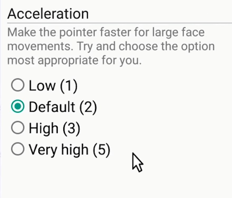 Instructions to control the phone with the Head with EVA Facial Mouse 18