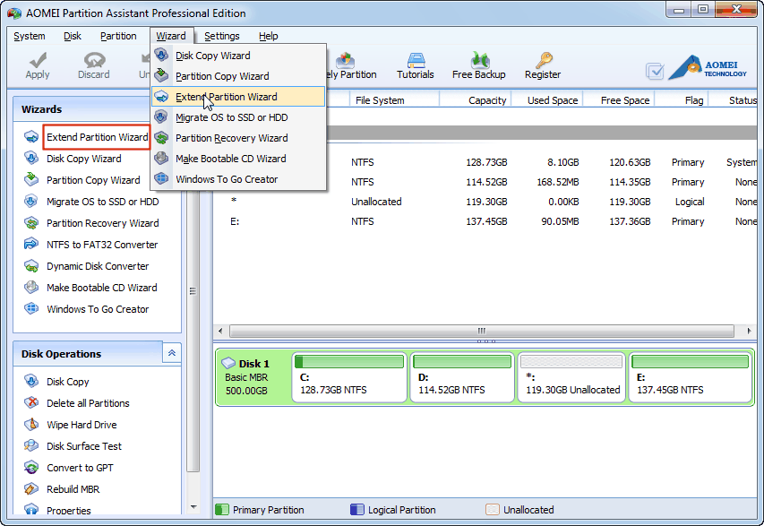 AOMEI - Phần mềm phân vùng ổ đĩa an toàn mà không mất dữ liệu 7