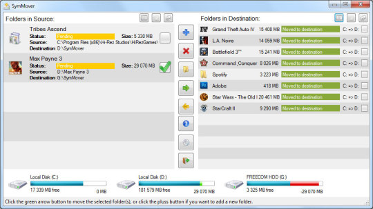 How to move software from C drive to another partition with SymMover