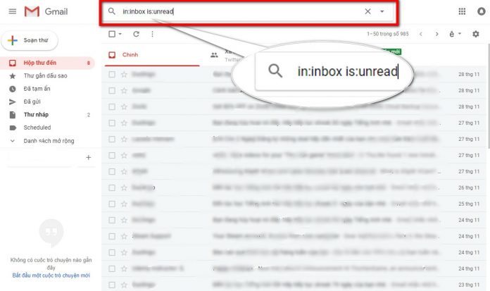 Instructions for deleting unread mail in Gmail very quickly
