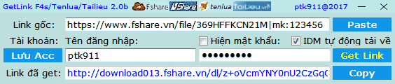 Tool get link Fshare