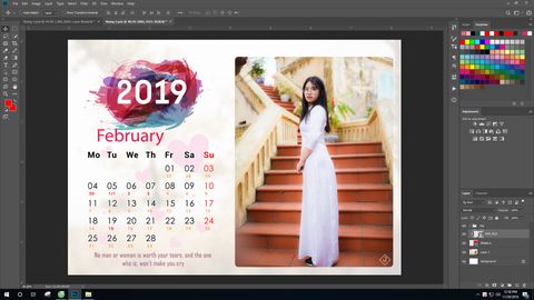 Free Share a very beautiful 2019 New Year calendar Photoshop file 12