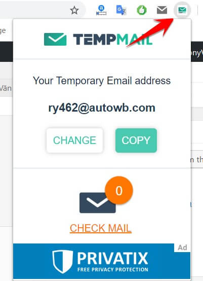extension temp mail