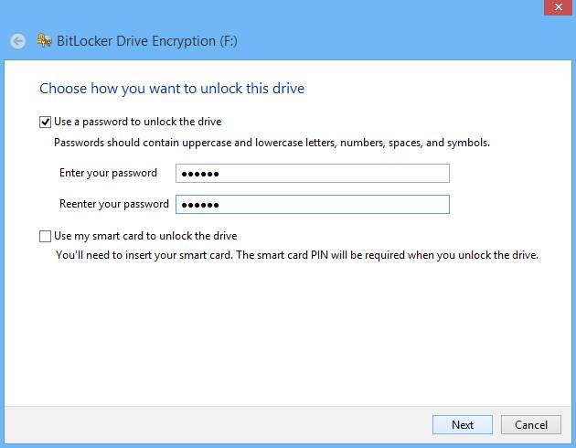 Use password to protect the drive