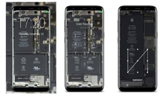 Hình nền trong suốt cho iPhone độc lạ nhìn xuyên thấu linh kiện máy