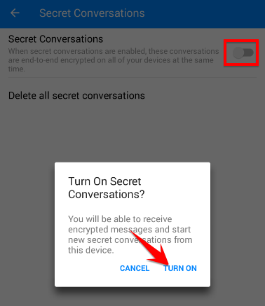 Enable Secret Conversations feature