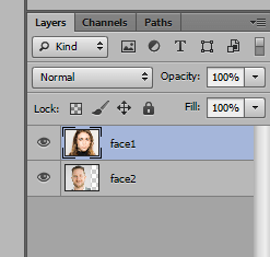 Merge one person's face onto another person's face in Photoshop 18