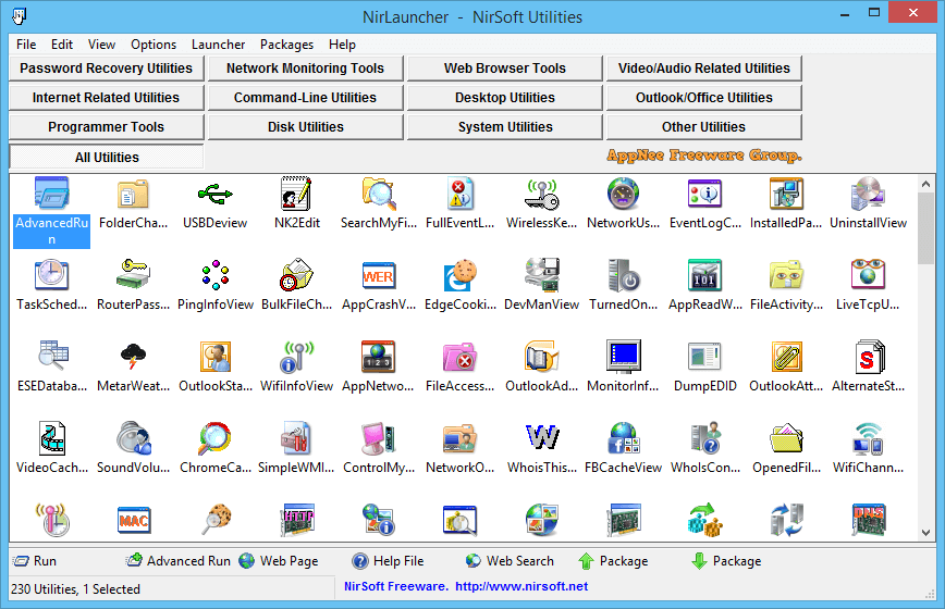 NirLauncher - Tổng hợp tất cả tiện ích Windows của NirSoft 3