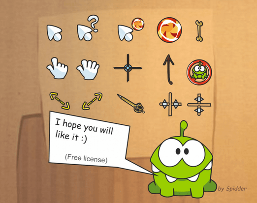 Download and install the Cut the Rope game mouse cursor icon