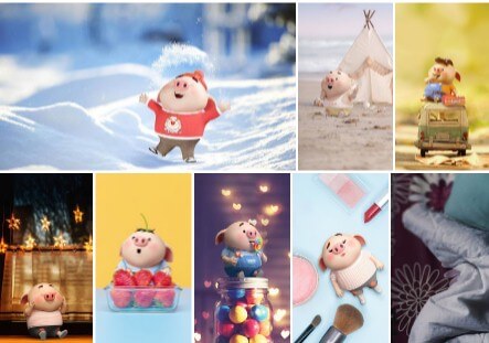Download cute 2019 Pig New Year wallpapers for phones and computers
