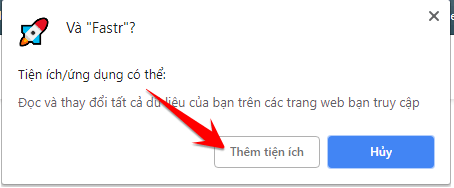 Xác nhận cài đặt bằng cách nhấn Thêm tiện ích trên bảng thông báo