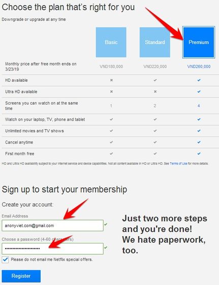 Tạo Tài Khoản Netflix Premium Để Xem Phim Bản Quyền Không Tốn Tiền -  Anonyviet